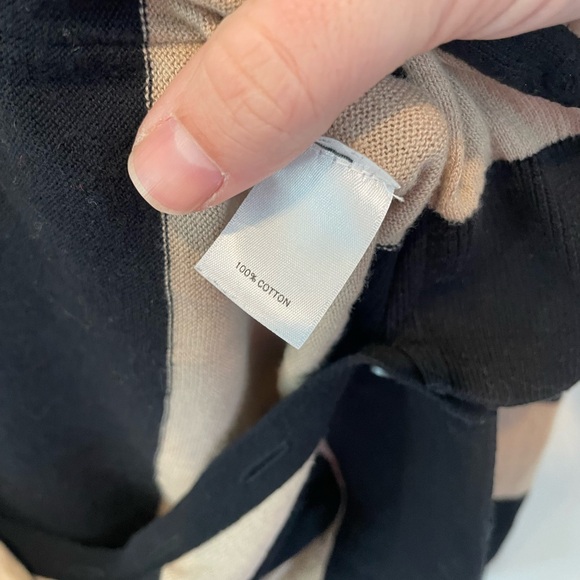 Nordstrom Halogen Small Black and Brown Striped Women’s Cardigan - Picture 3 of 7